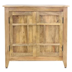 2-Door Natural Mango Wood Cabinet