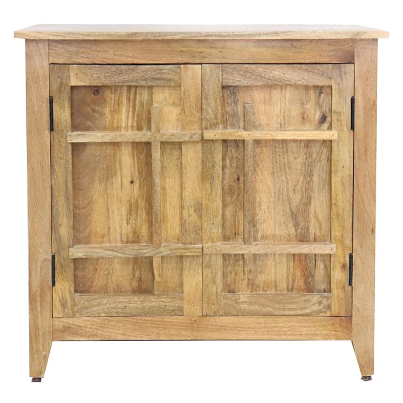2-Door Natural Mango Wood Cabinet 1 2-Door Natural Mango Wood Cabinet