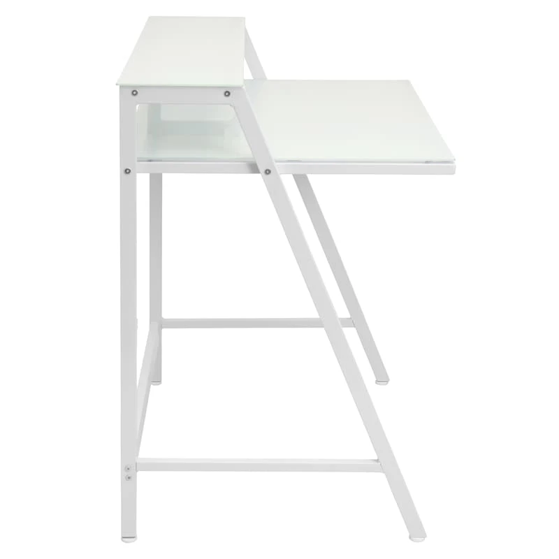 2-Tier Lola Desk, White 3 2-Tier Lola Desk, White - Image 3