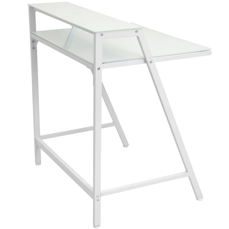 2-Tier Lola Desk, White 4 2-Tier Lola Desk, White - Image 4