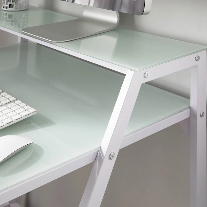 2-Tier Lola Desk, White 6 2-Tier Lola Desk, White - Image 6