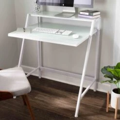 2-Tier Lola Desk, White 13 2-Tier Lola Desk, White -Hot Sale Furniture Shop 2 tier lola desk white 6