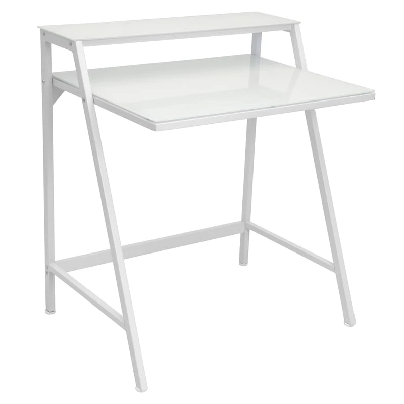2-Tier Lola Desk, White 1 2-Tier Lola Desk, White