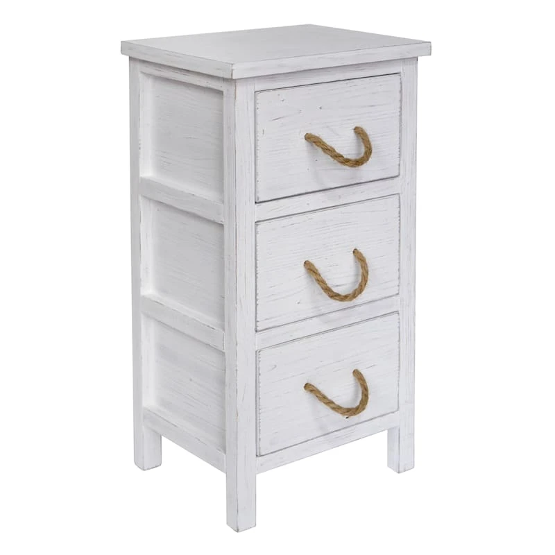 3-Drawer Distressed White Cabinet 1 3-Drawer Distressed White Cabinet