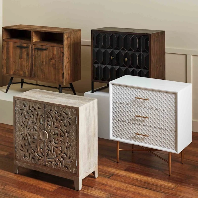 3-Drawer White & Gold Cabinet 2 3-Drawer White & Gold Cabinet - Image 2