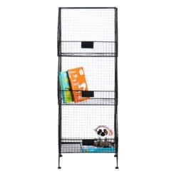 3-Tier Black Metal Mesh Shelf 6 3-Tier Black Metal Mesh Shelf -Hot Sale Furniture Shop 3 tier black metal mesh shelf 2