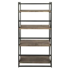 4-Tier Dakota Black & Brown Industrial Modern Bookshelf, 49" 11 4-Tier Dakota Black & Brown Industrial Modern Bookshelf, 49" -Hot Sale Furniture Shop 4 tier dakota black brown industrial modern bookshelf 49 2