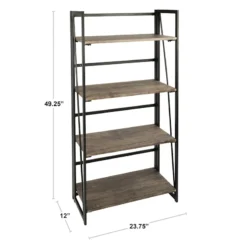 4-Tier Dakota Black & Brown Industrial Modern Bookshelf, 49" 17 4-Tier Dakota Black & Brown Industrial Modern Bookshelf, 49" -Hot Sale Furniture Shop 4 tier dakota black brown industrial modern bookshelf 49 8