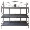 40in. Rustic Metal Rack With Folding Wood Top Shelves