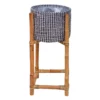 8.6in Bamboo Rattan Planter Stnd