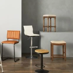 Ainsley Upholstered Tan Wood Counter Stool With Nailhead Trim, 26" 6 Ainsley Upholstered Tan Wood Counter Stool With Nailhead Trim, 26" -Hot Sale Furniture Shop ainsley upholstered tan wood counter stool with nailhead trim 26 2