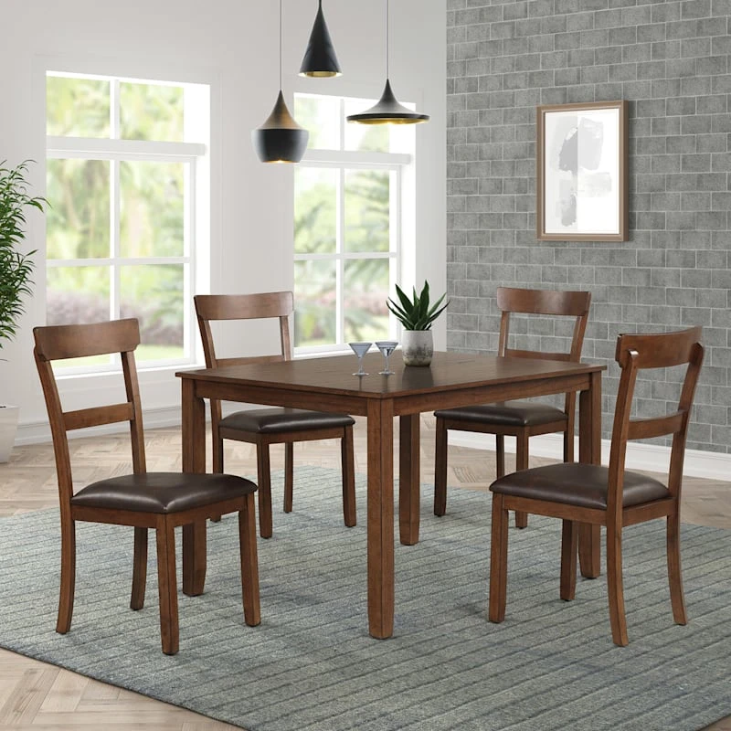 Anderson 5-Piece Dining Set, Walnut 9 Anderson 5-Piece Dining Set, Walnut - Image 9