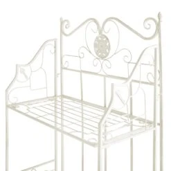 Antique White Metal Baker's Rack With Folding Shelves, 51" 8 Antique White Metal Baker's Rack With Folding Shelves, 51" -Hot Sale Furniture Shop antique white metal bakers rack with folding shelves 51 3