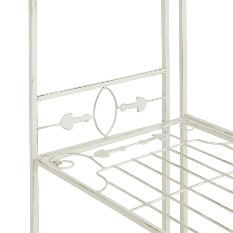 Antique White Metal Baker's Rack With Folding Shelves, 51" 5 Antique White Metal Baker's Rack With Folding Shelves, 51" - Image 5