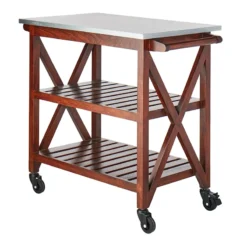 Antwerp Wood Bar Cart With Metal Top And Towel Hooks -Hot Sale Furniture Shop antwerp wood bar cart with metal top and towel hooks 2