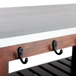 Antwerp Wood Bar Cart With Metal Top And Towel Hooks -Hot Sale Furniture Shop antwerp wood bar cart with metal top and towel hooks 3