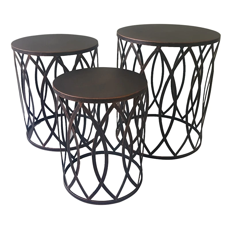 Copper Round Metal Side Table, Small 2 Copper Round Metal Side Table, Small - Image 2