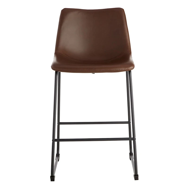 Crosby St Drake Espresso Brown Faux Leather Counter Stool 3 Crosby St Drake Espresso Brown Faux Leather Counter Stool - Image 3
