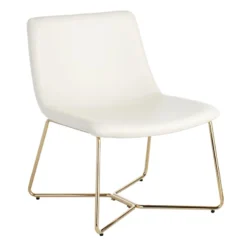 Crosby St Drake Faux Leather Lounge Chair, White