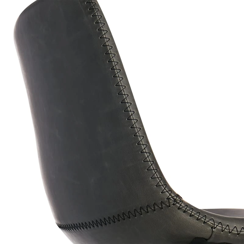 Crosby St Drake Modern Faux Leather Industrial Barstool, Dark Grey 4 Crosby St Drake Modern Faux Leather Industrial Barstool, Dark Grey - Image 4