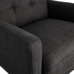 Crosby St Hadley Tufted Back Accent Chair, Charcoal Grey -Hot Sale Furniture Shop crosby st hadley tufted back accent chair charcoal grey 3