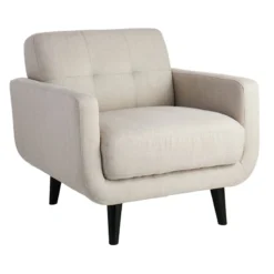 Crosby St Hadley Tufted Back Accent Chair, Taupe