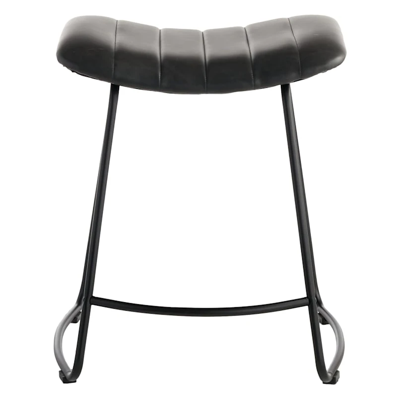 Crosby St Jude Black Backless Counter Stool, 24" 2 Crosby St Jude Black Backless Counter Stool, 24" - Image 2