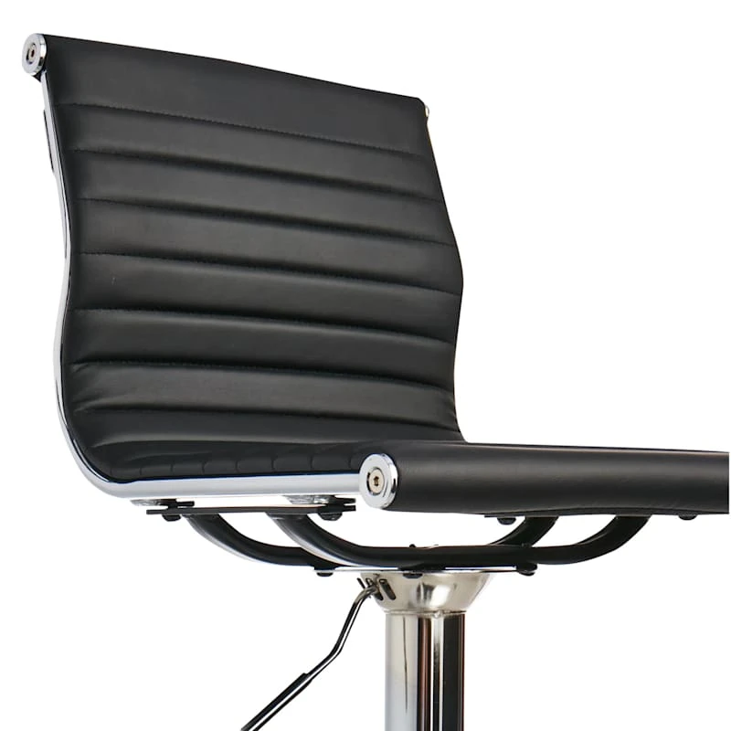 Crosby St Maxwell Adjustable Faux Leather Barstool, Black 5 Crosby St Maxwell Adjustable Faux Leather Barstool, Black - Image 5