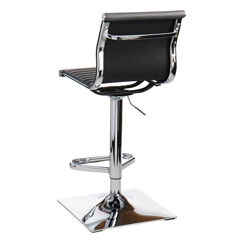 Crosby St Maxwell Adjustable Faux Leather Barstool, Grey 2 Crosby St Maxwell Adjustable Faux Leather Barstool, Grey - Image 2