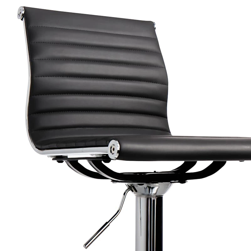 Crosby St Maxwell Adjustable Faux Leather Barstool, Grey 5 Crosby St Maxwell Adjustable Faux Leather Barstool, Grey - Image 5