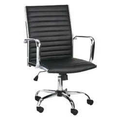 Crosby St Maxwell Adjustable Faux Leather Office Chair, Black