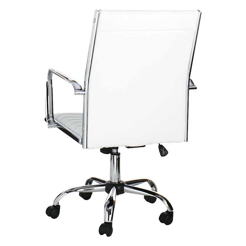 Crosby St Maxwell Adjustable Faux Leather Office Chair, White 2 Crosby St Maxwell Adjustable Faux Leather Office Chair, White - Image 2