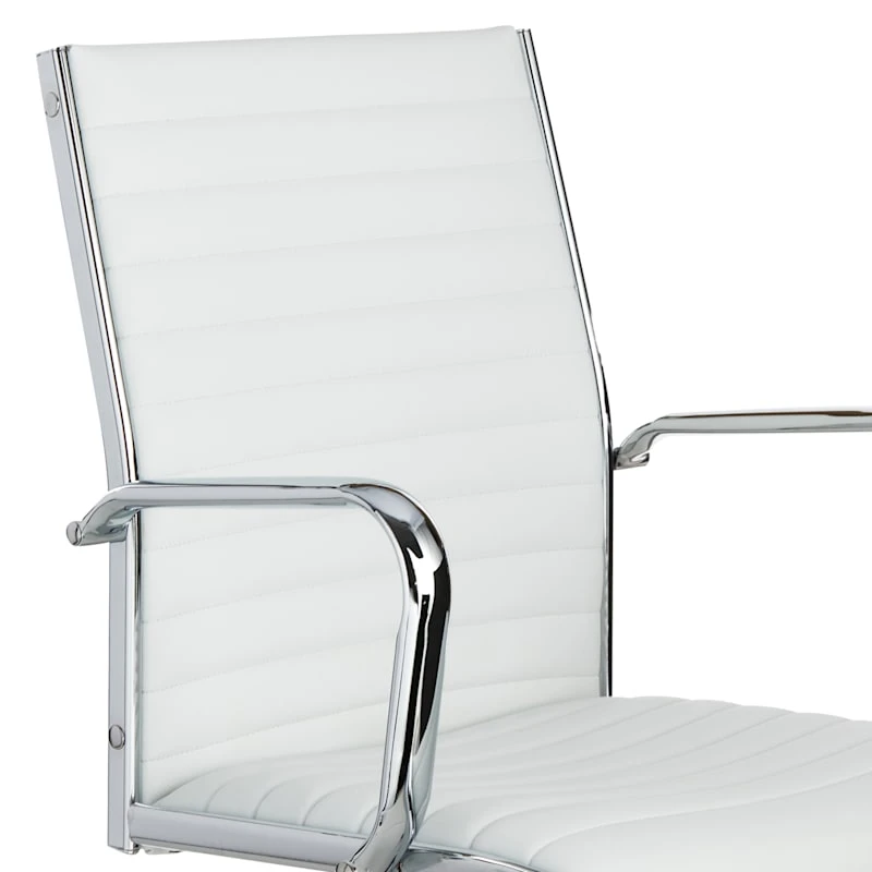 Crosby St Maxwell Adjustable Faux Leather Office Chair, White 3 Crosby St Maxwell Adjustable Faux Leather Office Chair, White - Image 3