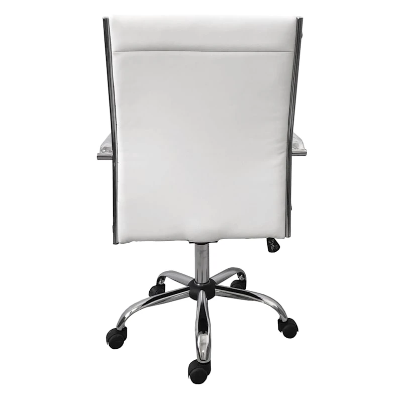 Crosby St Maxwell Adjustable Faux Leather Office Chair, White 4 Crosby St Maxwell Adjustable Faux Leather Office Chair, White - Image 4