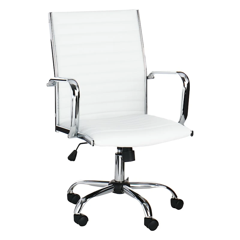 Crosby St Maxwell Adjustable Faux Leather Office Chair, White 1 Crosby St Maxwell Adjustable Faux Leather Office Chair, White