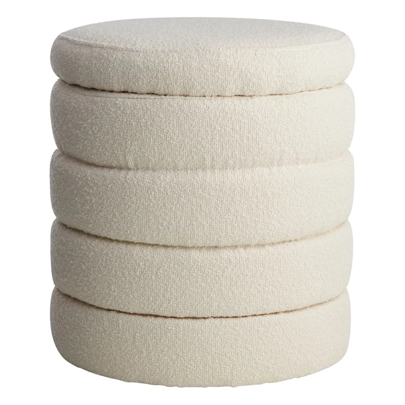 Crosby St Pax Cream Boucle Storage Ottoman 1 Crosby St Pax Cream Boucle Storage Ottoman