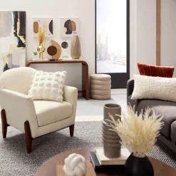 Crosby St Remi Cream Boucle Armchair -Hot Sale Furniture Shop crosby st remi cream boucle armchair 3