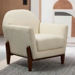 Crosby St Remi Cream Boucle Armchair -Hot Sale Furniture Shop crosby st remi cream boucle armchair 4