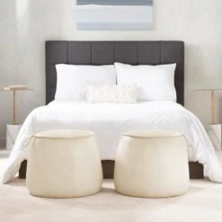 Crosby St Rowan Cream Faux Leather Ottoman 13 Crosby St Rowan Cream Faux Leather Ottoman -Hot Sale Furniture Shop crosby st rowan cream faux leather ottoman 6