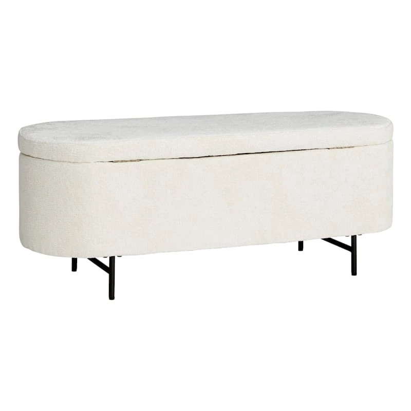 Crosby St Roxie Storage Bench, White 2 Crosby St Roxie Storage Bench, White - Image 2