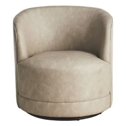 Crosby St Sawyer Grey Faux Leather Swivel Chair -Hot Sale Furniture Shop crosby st sawyer grey faux leather swivel chair 2