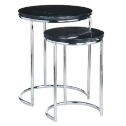 Crosby St Set Of 2 Essex Black Marble Nesting Tables