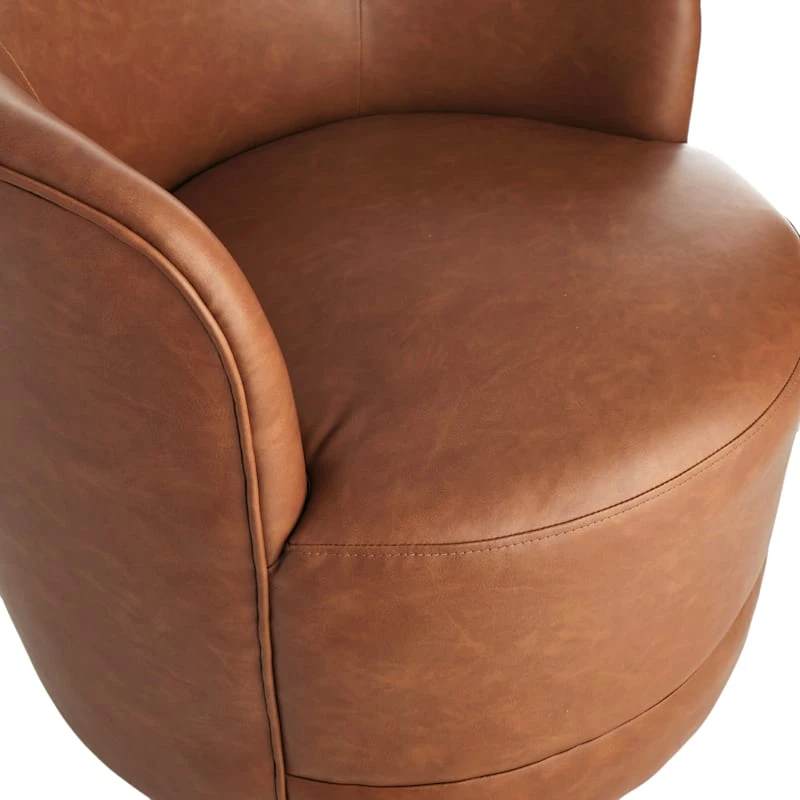 Crosby St Swivel Faux Leather Tub Chair 5 Crosby St Swivel Faux Leather Tub Chair - Image 5