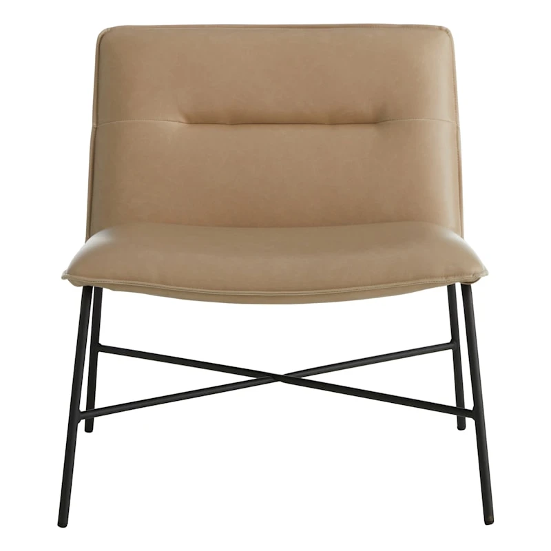 Crosby St Zoey Faux Leather Accent Chair, Light Grey 2 Crosby St Zoey Faux Leather Accent Chair, Light Grey - Image 2