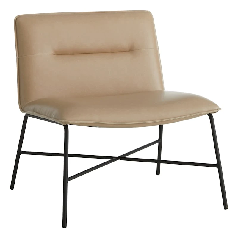 Crosby St Zoey Faux Leather Accent Chair, Light Grey 1 Crosby St Zoey Faux Leather Accent Chair, Light Grey