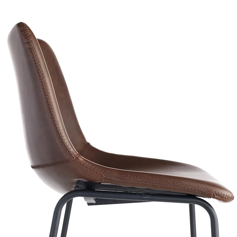Drake Modern Faux Leather Industrial Barstool, Espresso 4 Drake Modern Faux Leather Industrial Barstool, Espresso - Image 4