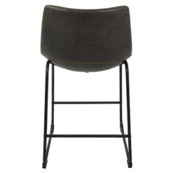 Drake Modern Industrial Faux Leather Counter Stool, Dark Grey -Hot Sale Furniture Shop drake modern industrial faux leather counter stool dark grey 2