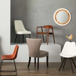 Drake Modern Industrial Faux Leather Dining Chair, Cognac 7 Drake Modern Industrial Faux Leather Dining Chair, Cognac -Hot Sale Furniture Shop drake modern industrial faux leather dining chair cognac 3