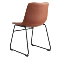 Drake Modern Industrial Faux Leather Dining Chair, Cognac 8 Drake Modern Industrial Faux Leather Dining Chair, Cognac -Hot Sale Furniture Shop drake modern industrial faux leather dining chair cognac 6