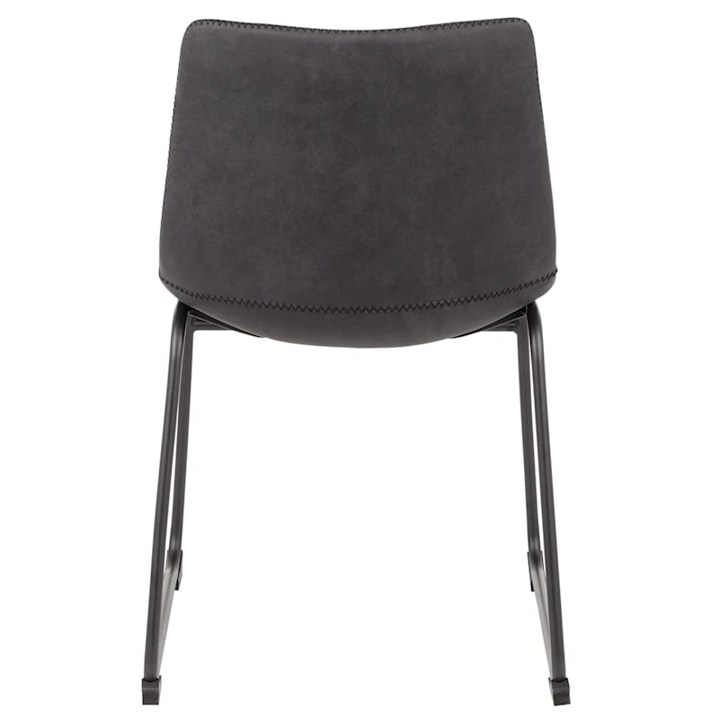 Drake Modern Industrial Faux Leather Dining Chair, Dark Grey 5 Drake Modern Industrial Faux Leather Dining Chair, Dark Grey - Image 5